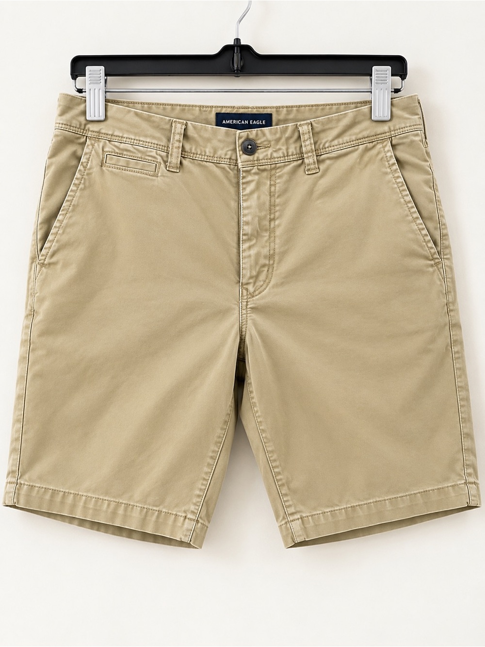 American Eagle Outfitters Men's Khaki Flat-Front Shorts